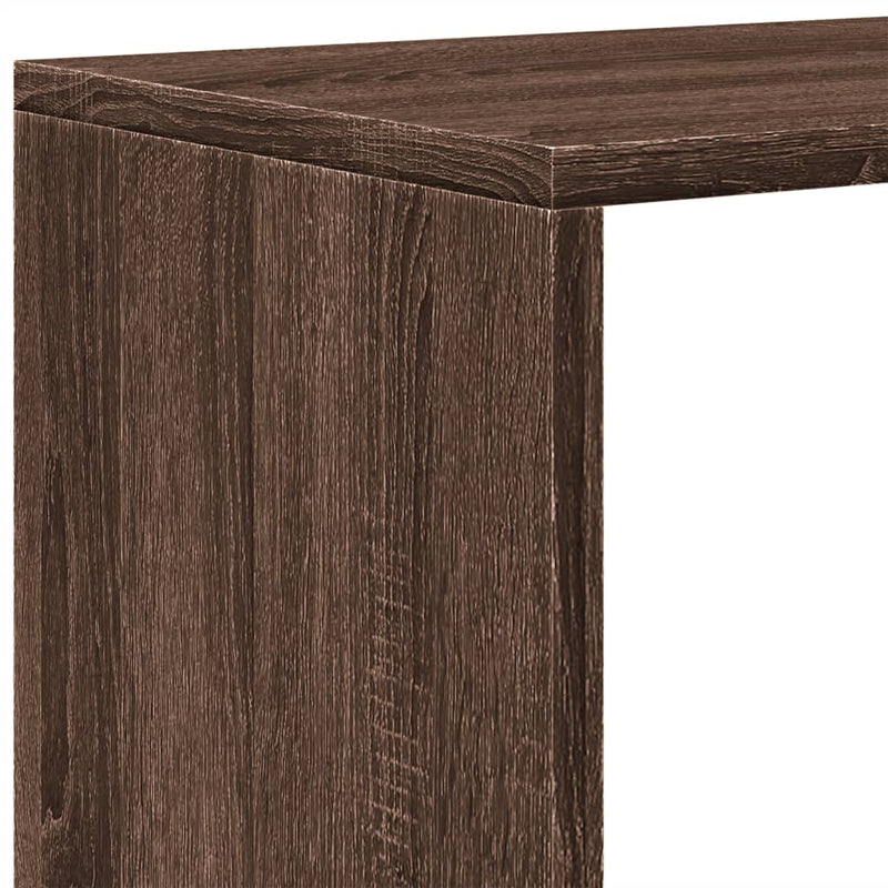 vidaXL 3 szintes barna tölgy fa térelválasztó könyvespolc 99x29x99 cm