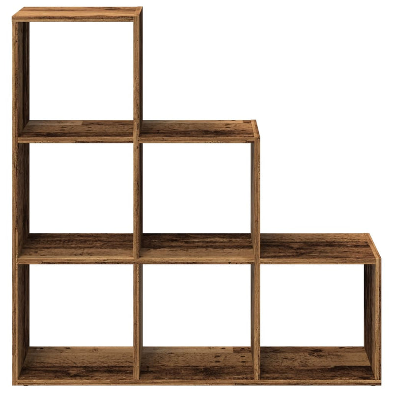 vidaXL 3 szintes antik fa színű fa elválasztó könyvespolc 99x29x99 cm