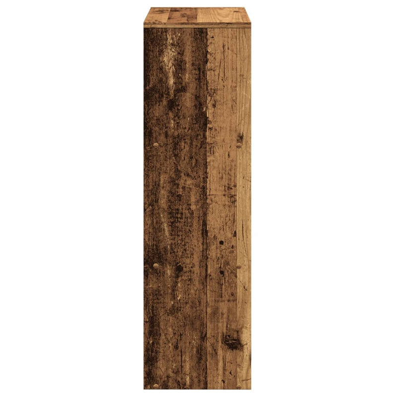 vidaXL 3 szintes antik fa színű fa elválasztó könyvespolc 99x29x99 cm