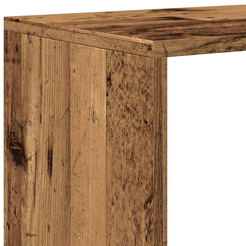 vidaXL 3 szintes antik fa színű fa elválasztó könyvespolc 99x29x99 cm