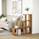 vidaXL 3 szintes kézműves tölgy fa elválasztó könyvespolc 99x29x99 cm