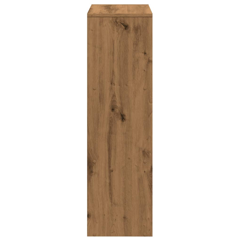 vidaXL 3 szintes kézműves tölgy fa elválasztó könyvespolc 99x29x99 cm