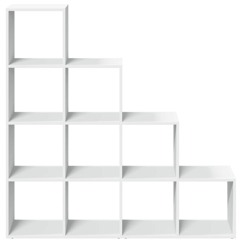 vidaXL 4 szintes fehér fa elválasztó könyvespolc 131,5 x 29 x 131,5 cm