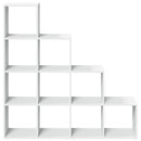 vidaXL 4 szintes fehér fa elválasztó könyvespolc 131,5 x 29 x 131,5 cm