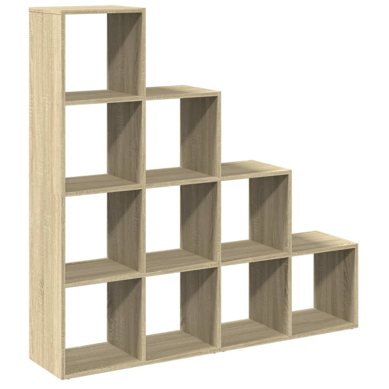 vidaXL 4 szintes sonoma tölgy elválasztó könyvespolc 131,5x29x131,5 cm