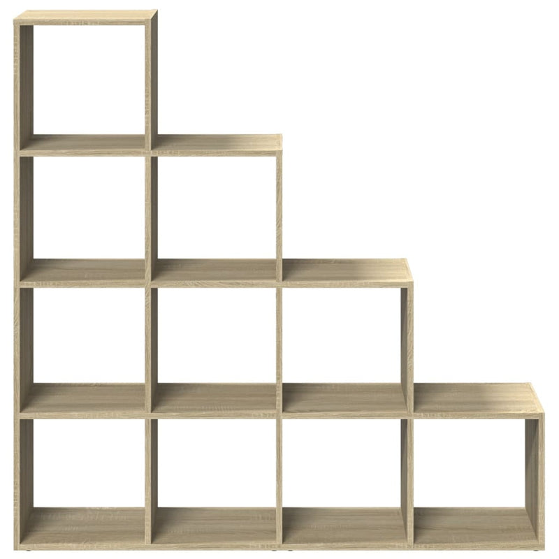 vidaXL 4 szintes sonoma tölgy elválasztó könyvespolc 131,5x29x131,5 cm