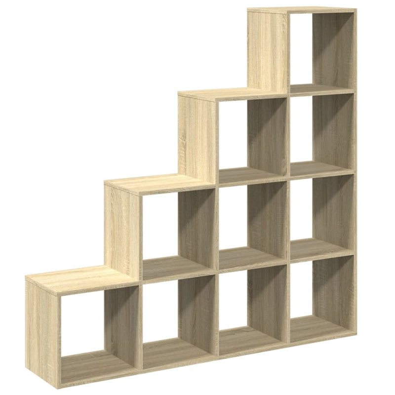 vidaXL 4 szintes sonoma tölgy elválasztó könyvespolc 131,5x29x131,5 cm