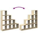 vidaXL 4 szintes sonoma tölgy elválasztó könyvespolc 131,5x29x131,5 cm