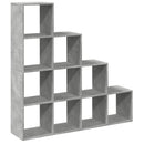 vidaXL 4 szintes betonszürke szerelt fa könyvespolc 131,5x29x131,5 cm