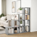 vidaXL 4 szintes betonszürke szerelt fa könyvespolc 131,5x29x131,5 cm