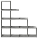 vidaXL 4 szintes betonszürke szerelt fa könyvespolc 131,5x29x131,5 cm