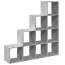 vidaXL 4 szintes betonszürke szerelt fa könyvespolc 131,5x29x131,5 cm