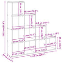 vidaXL 4 szintes betonszürke szerelt fa könyvespolc 131,5x29x131,5 cm