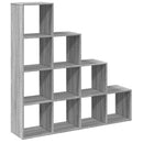 vidaXL 4 szintes szürke sonoma elválasztó könyvespolc 131,5x29x131,5cm