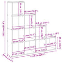 vidaXL 4 szintes szürke sonoma elválasztó könyvespolc 131,5x29x131,5cm
