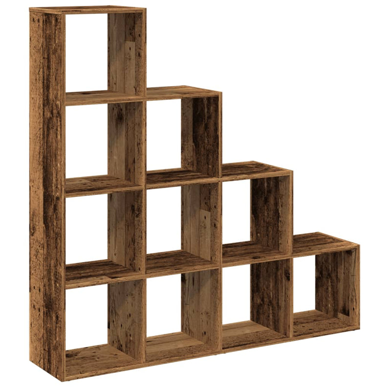 vidaXL 4 szintes antik színű elválasztó könyvespolc 131,5x29x131,5 cm
