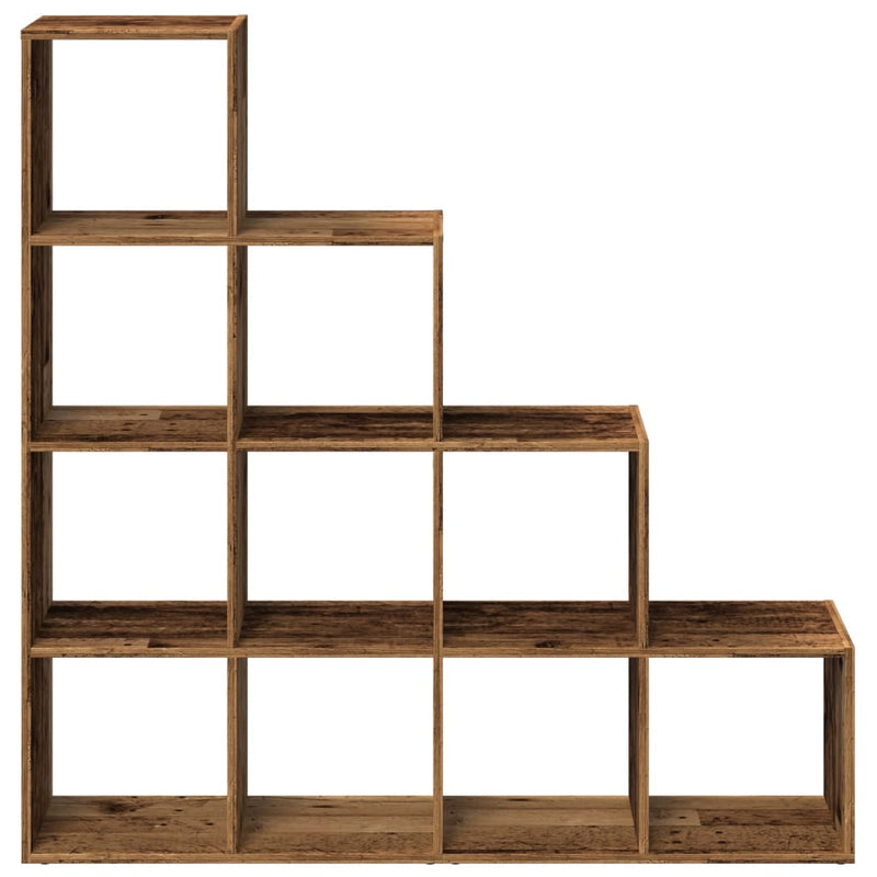 vidaXL 4 szintes antik színű elválasztó könyvespolc 131,5x29x131,5 cm