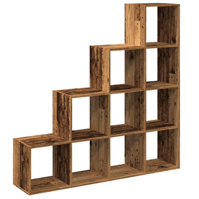 vidaXL 4 szintes antik színű elválasztó könyvespolc 131,5x29x131,5 cm