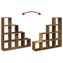 vidaXL 4 szintes antik színű elválasztó könyvespolc 131,5x29x131,5 cm