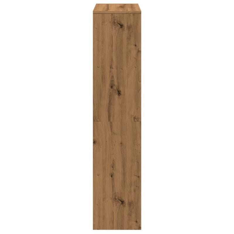 vidaXL 4 szintes kézműves fa elválasztó könyvespolc 131,5x29x131,5 cm