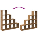 vidaXL 4 szintes kézműves fa elválasztó könyvespolc 131,5x29x131,5 cm