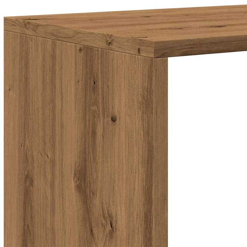 vidaXL 4 szintes kézműves fa elválasztó könyvespolc 131,5x29x131,5 cm