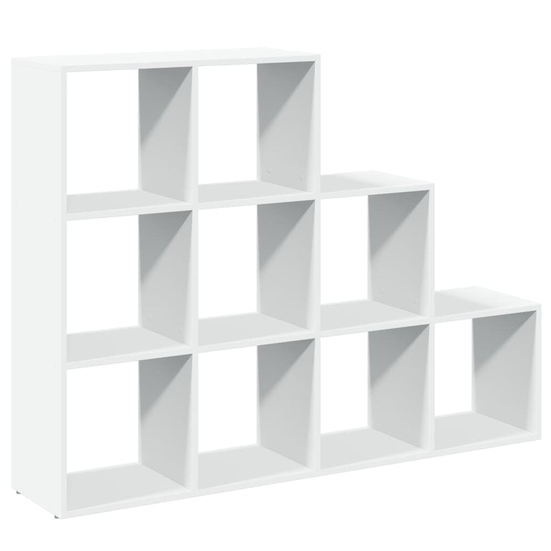 vidaXL 3 szintes fehér fa elválasztó könyvespolc 137,5 x 29 x 103,5 cm