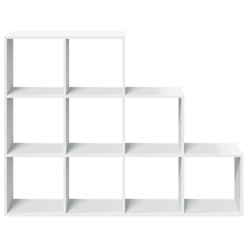 vidaXL 3 szintes fehér fa elválasztó könyvespolc 137,5 x 29 x 103,5 cm