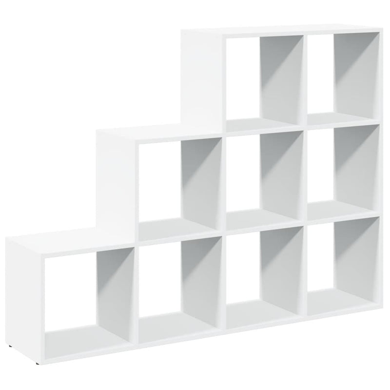 vidaXL 3 szintes fehér fa elválasztó könyvespolc 137,5 x 29 x 103,5 cm