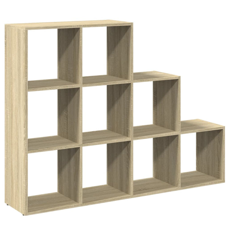 vidaXL 3 szintes sonoma tölgy elválasztó könyvespolc 137,5x29x103,5 cm