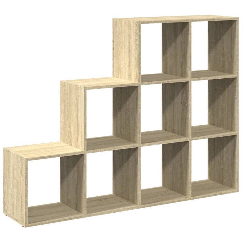vidaXL 3 szintes sonoma tölgy elválasztó könyvespolc 137,5x29x103,5 cm