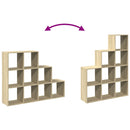 vidaXL 3 szintes sonoma tölgy elválasztó könyvespolc 137,5x29x103,5 cm