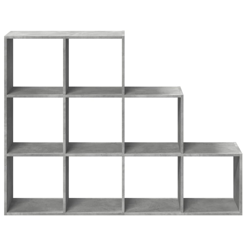 vidaXL 3 szintes betonszürke szerelt fa könyvespolc 137,5x29x103,5 cm
