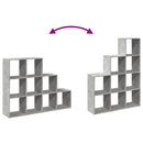 vidaXL 3 szintes betonszürke szerelt fa könyvespolc 137,5x29x103,5 cm