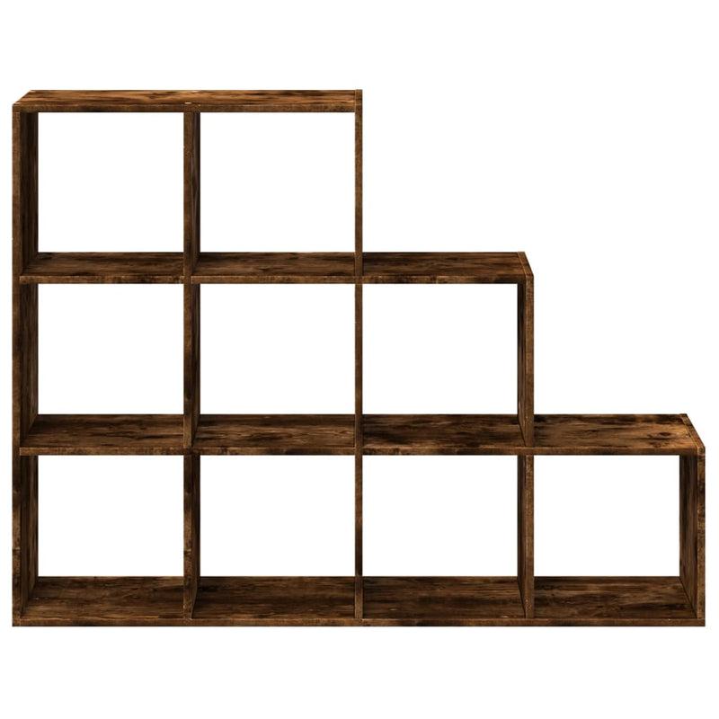 vidaXL 3 szintes füstös tölgy elválasztó könyvespolc 137,5x29x103,5 cm