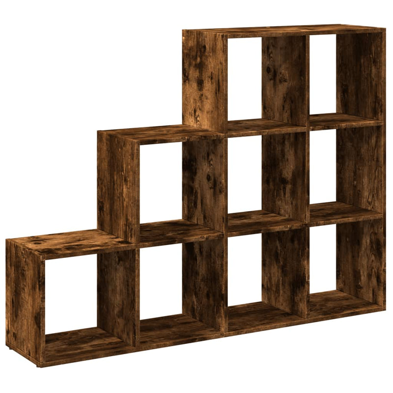 vidaXL 3 szintes füstös tölgy elválasztó könyvespolc 137,5x29x103,5 cm