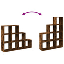 vidaXL 3 szintes füstös tölgy elválasztó könyvespolc 137,5x29x103,5 cm