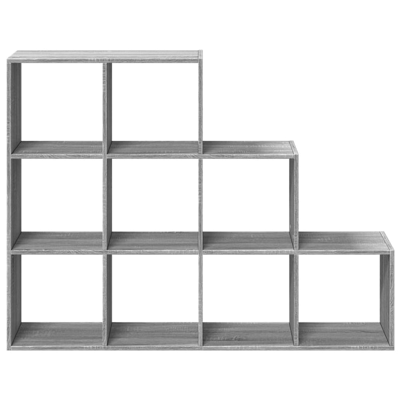 vidaXL 3 szintes szürke sonoma elválasztó könyvespolc 137,5x29x103,5cm