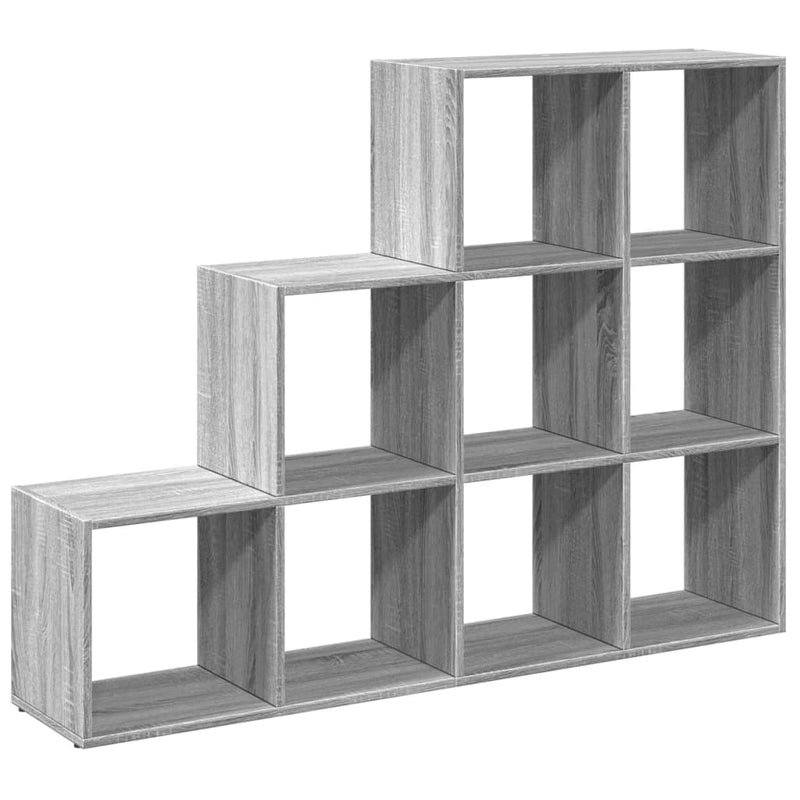 vidaXL 3 szintes szürke sonoma elválasztó könyvespolc 137,5x29x103,5cm