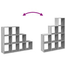 vidaXL 3 szintes szürke sonoma elválasztó könyvespolc 137,5x29x103,5cm