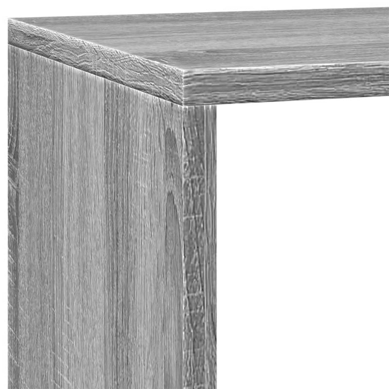 vidaXL 3 szintes szürke sonoma elválasztó könyvespolc 137,5x29x103,5cm