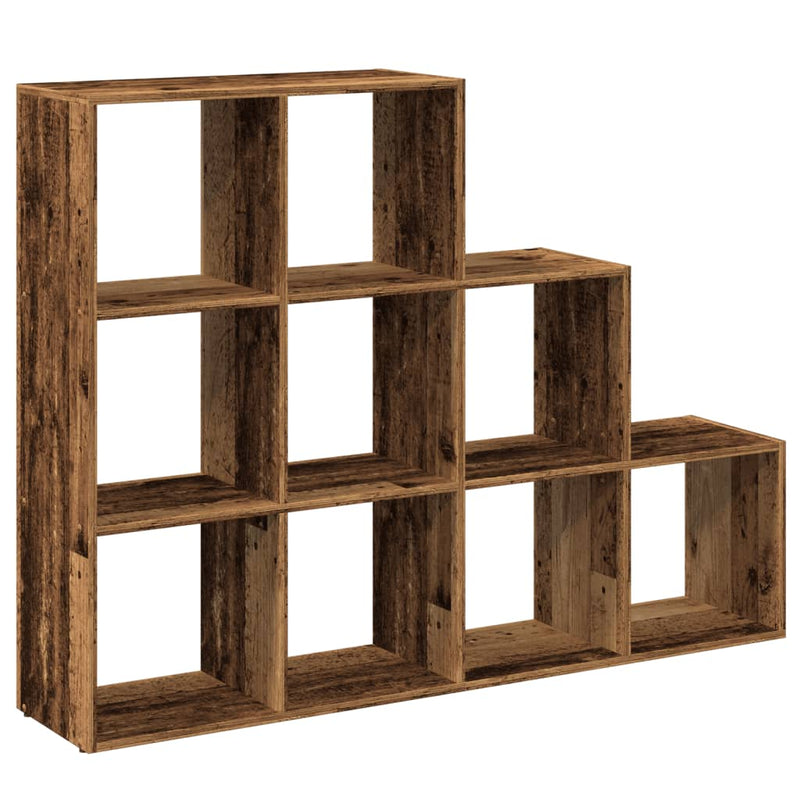 vidaXL 3 szintes antik színű elválasztó könyvespolc 137,5x29x103,5 cm