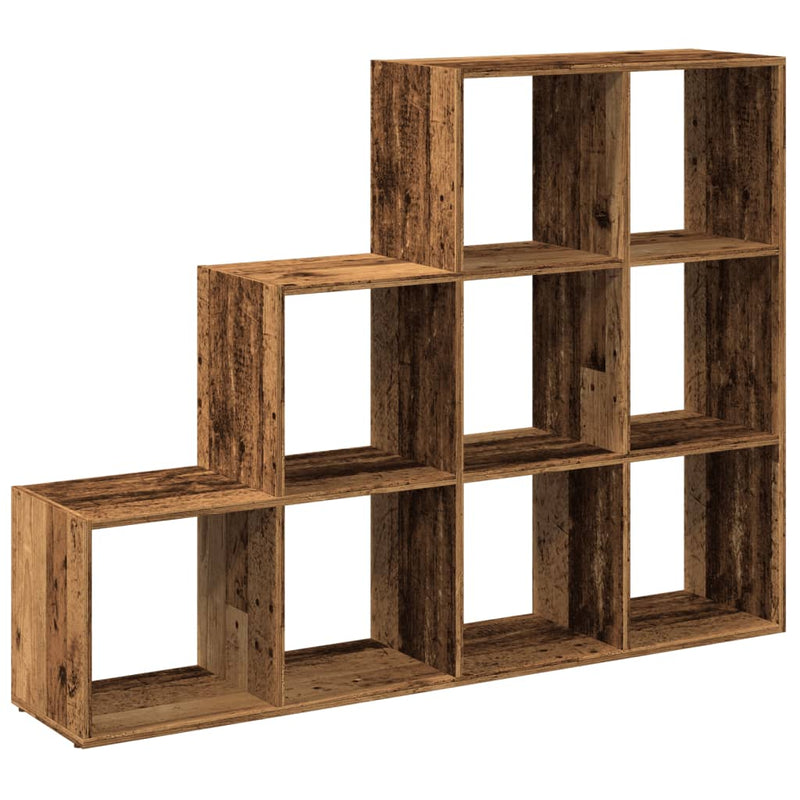 vidaXL 3 szintes antik színű elválasztó könyvespolc 137,5x29x103,5 cm