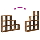 vidaXL 3 szintes antik színű elválasztó könyvespolc 137,5x29x103,5 cm