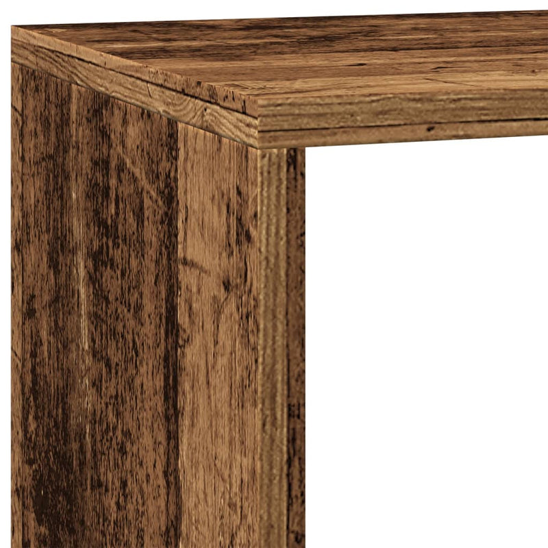 vidaXL 3 szintes antik színű elválasztó könyvespolc 137,5x29x103,5 cm