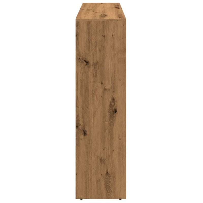 vidaXL 3 szintes kézműves fa elválasztó könyvespolc 137,5x29x103,5 cm