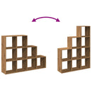 vidaXL 3 szintes kézműves fa elválasztó könyvespolc 137,5x29x103,5 cm