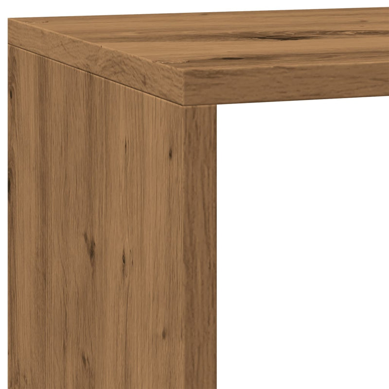 vidaXL 3 szintes kézműves fa elválasztó könyvespolc 137,5x29x103,5 cm