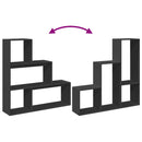 vidaXL 3 szintes fekete fa térelválasztó könyvespolc 123 x 29 x 123 cm