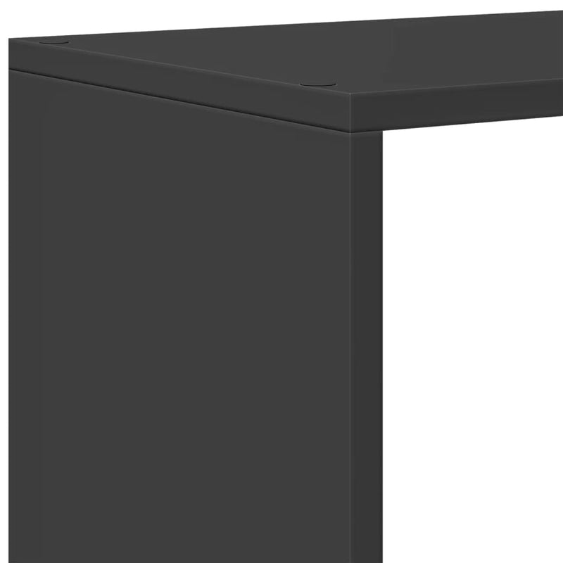 vidaXL 3 szintes fekete fa térelválasztó könyvespolc 123 x 29 x 123 cm